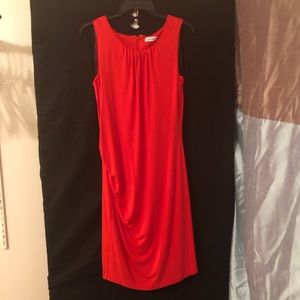 Calvin Klein sleeveless red jersey dress size 10